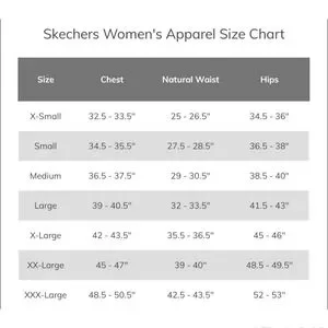 skechers sports bra size chart